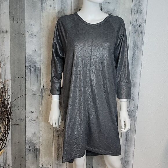 Peach Sylvie 3/4 sleeves midi Dress - Picture 2 of 11